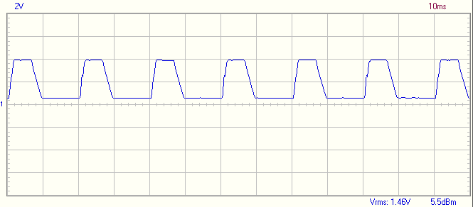 V-Sync Signal mit 2 V/div und 10 ms/div